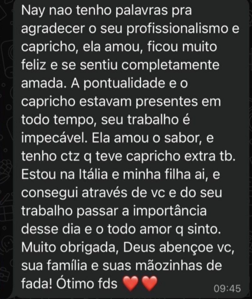 Print de agradecimento de cliente da Aflorar