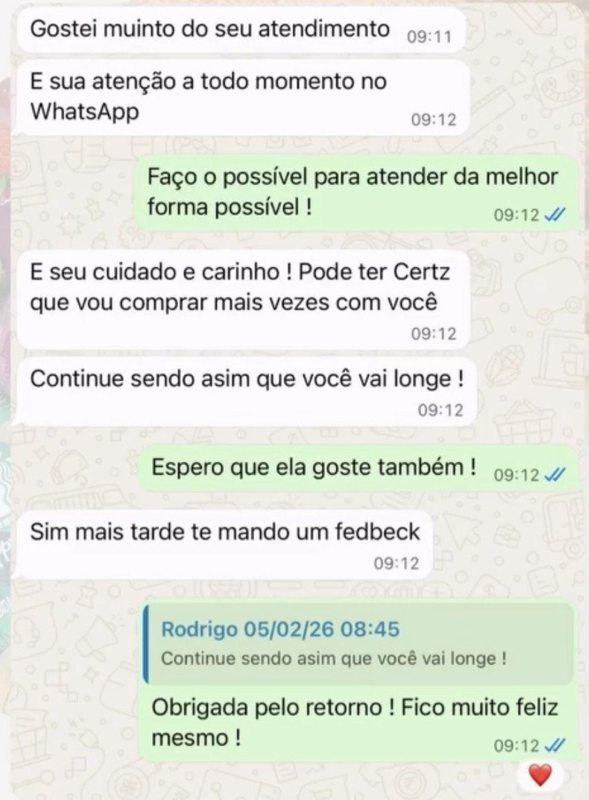 Print de agradecimento de cliente da Aflorar