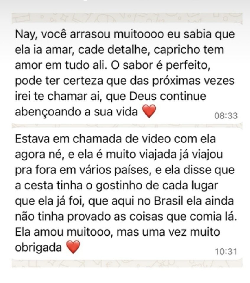 Print de agradecimento de cliente da Aflorar